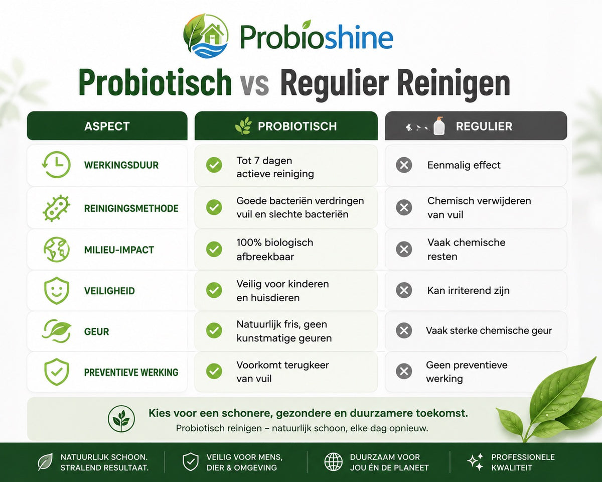 Probioshine  probiotisch starterspakket voor sanitair reiniging.