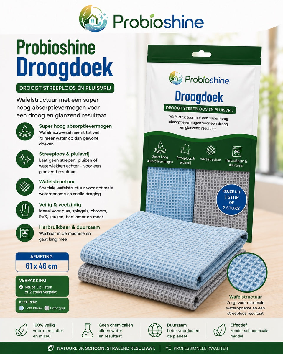 Droogdoeken van Probioshine: snel en streeploos 