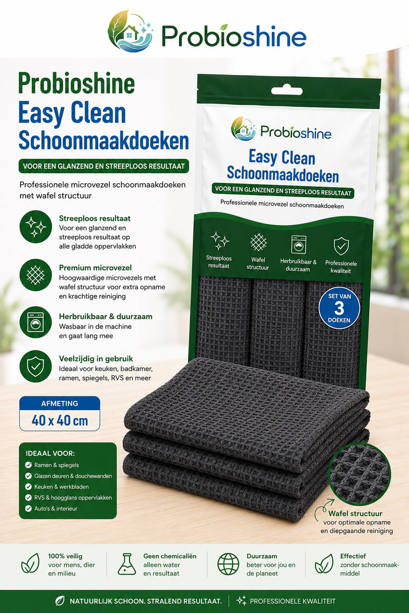 Probioshine Easy Clean (set: 3 stuks) schoonmaak doek